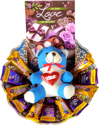 Cadbury Special Love Gift Basket | Cute Teddy and a beautiful love card ...