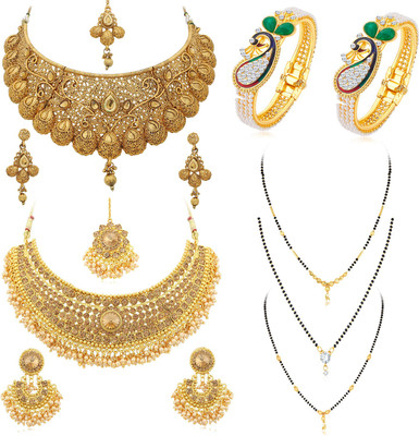 Sukkhi Alloy Gold-plated Multicolor Jewellery Set(Pack of 5)