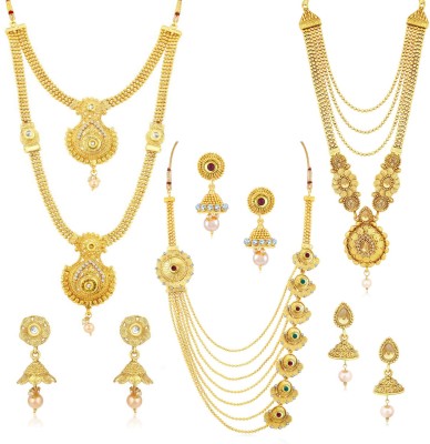 Sukkhi Alloy Gold-plated Multicolor Jewellery Set(Pack of 3)