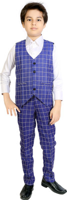 AD & AV Boys Casual Waistcoat Trouser(BLUE AND WHITE)