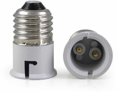 M2 LOOK E27 to B22 Bulb Convertor Lamp Base Socket, Bulb Adapter – White (Pack of 2 Pc ) Plastic Light Socket(Pack of 2)