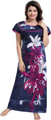 Nighty King Women Nighty(Purple, Dark Blue, White)