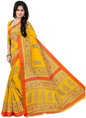 Divastri Printed Bollywood Art Silk Saree(Yellow)