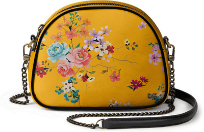 DailyObjects Multicolor Sling Bag Mustard Floral - Arch Crossbody Bag