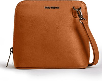 DailyObjects Tan Shoulder Bag Handcrafted Crossbody Purse with Zip Closure Safety-Adjustable Detachable Straps