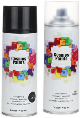 Cosmos Paints Black Spray Paint 400 ml(Pack of 2)