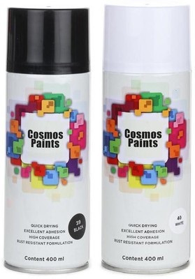 Cosmos Paints Black Spray Paint 400 ml(Pack of 2)