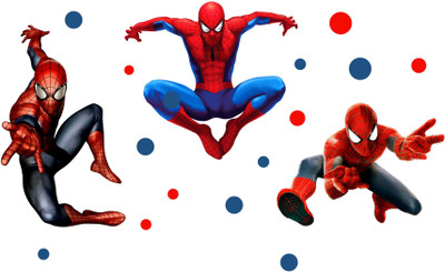 DivineDesigns 48 cm Spiderman & Circles Sticker Self Adhesive Sticker(Pack of 1)