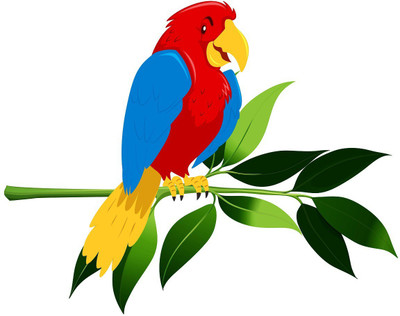 Littlebuds 60 cm Parrot Removable Sticker(Pack of 1)