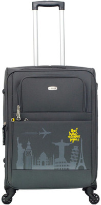TIMUS Salsa Graphite 55 CM 4 Wheel Strolley Suitcase For Travel Cabin Luggage Expandable Cabin Luggage 20 inch Grey Expandable Cabin Luggage