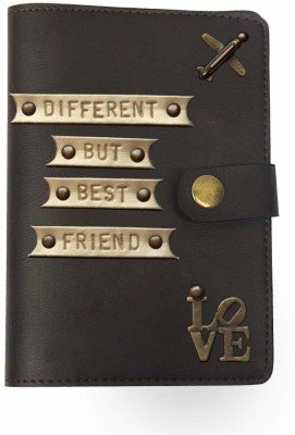 THE Bling STORES Finish PU Leather Different But Best Friend Quoted Passport Covers for Your Men's and Women's & Loved Once(Tan)