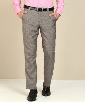 John Players Regular Fit Men Brown, Black Trousers