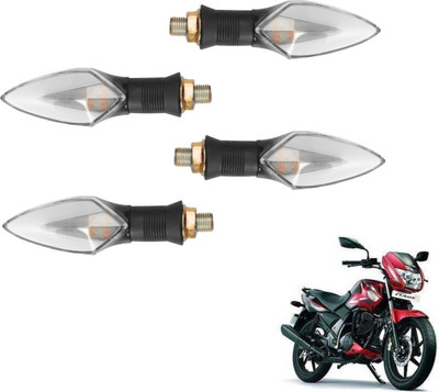 MOCKHE Front, Rear LED Indicator Light for TVS Flame SR125(Yellow, Red)