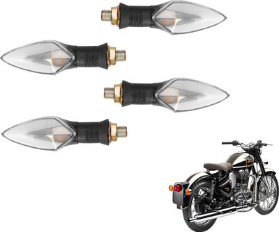 MOCKHE Front, Rear LED Indicator Light for Royal Enfield Classic Chrome(Yellow, Red)