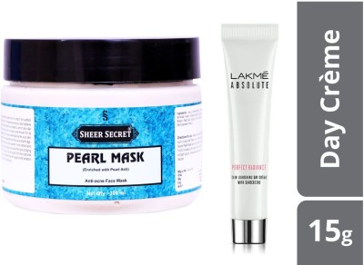 Sheer Secret Pearl Mask 300ml and Lakme Absolute Perfect Radiance Skin Lightening Day CREME 15gm(2 Items in the set)