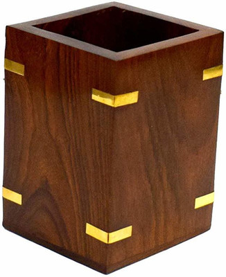 Wigano 1 Compartments Wooden Penstand(Brown)