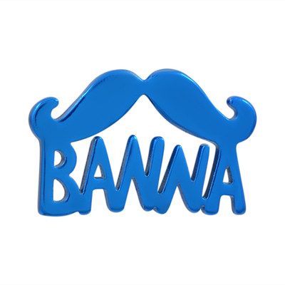 morir Stainless Steel Banna Style Mustache/Beard Letters Blue Color Fancy Screw Back Classic Latest Design Single Ear Stud Earring For Mens/Boys (1 PC) Metal Stud Earring