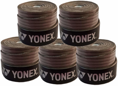 YONEX E-Tec Badminton Racquet Grip Smooth Tacky(Grey, Pack of 5)