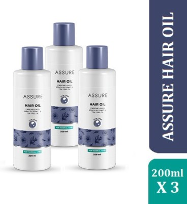 ASSURE Hair Oil Enriched with Arnica Extract & tea tree Oil set of 3 Hair Oil(600 ml)