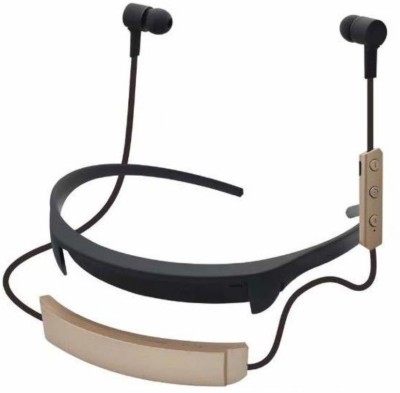 NEFI SB2 Wireless Bluetooth in-Ear Headphone Bluetooth Headset(Gold, Black, In the Ear)