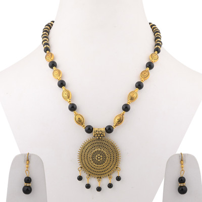 SILVER SHINE Alloy Gold, Black Jewellery Set(Pack of 1)