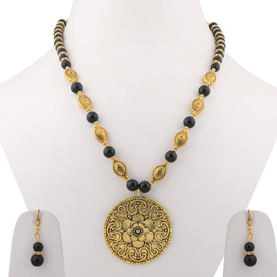 SILVER SHINE Alloy Gold, Black Jewellery Set(Pack of 1)