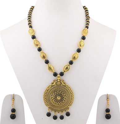 SILVER SHINE Alloy Gold, Black Jewellery Set(Pack of 1)