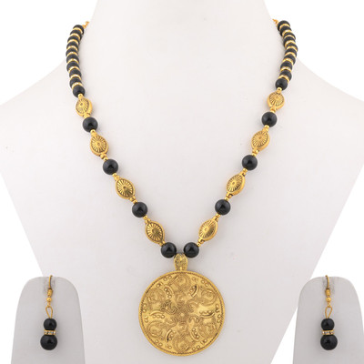 SILVER SHINE Alloy Gold, Black Jewellery Set(Pack of 1)