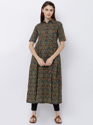 Vishudh Women Printed A-line Kurta(Multicolor)