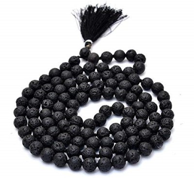 numeroastro Natural & Original Jwalamukhi | Volcano | Lava Stone Round Beads Mala (108+1) 109 Beads (6 MM Beads) (1 Pc) Stone Chain