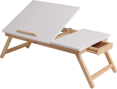 MAVERICK INTERIO Tiltable Top Wood Portable Laptop Table(Finish Color - White, Pre Assembled)