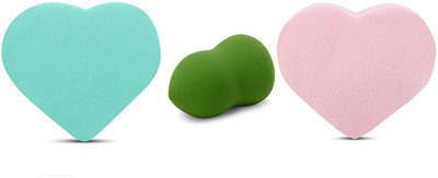 ROZIA Blender Foundation and make up sponge Set of 3 Makeup Beauty Foundation Cream Powder Liquid Blender Sponge Puff Set- For Original Liquid Foundation, Concealer, Cream, Powder, Blush - Soft Latex Free Vegan Sponges - Blending, Highlighting, Contouring - Flawless Coverage, Multi-Purpose