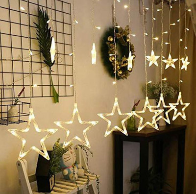 Nyalkaran 12 LEDs 0.41 m Yellow Steady Star Rice Lights(Pack of 1)