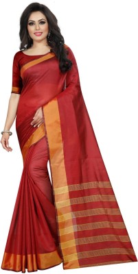 Suali Printed Bollywood Cotton Silk Saree(Maroon)