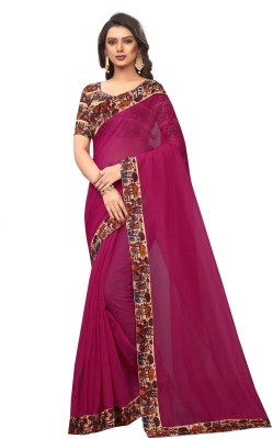 Suali Printed Chanderi Silk Blend Saree(Pink)