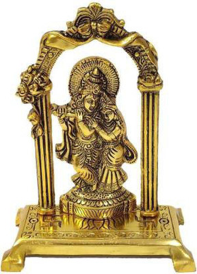 RED DRAGON Brass Radha Krishna statue / Brass Showpiece / Radha Krishna Murti / Krishna Murti / Radha Krishna Idol / Radha Krishna Showpiece / God Idols Decorative Showpiece  -  18 cm(Brass, Gold)