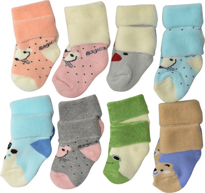 heartbury Baby Boys & Baby Girls Woven Low Cut, Ankle Length(Pack of 8)