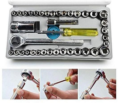 YAZATI 40 Pc Socket Tool Kit Socket Set (Pack of 40) Socket Set(Pack of 40)