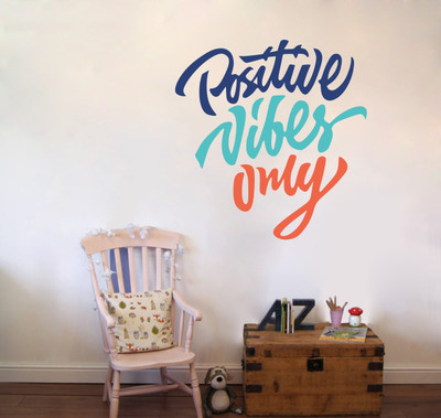 STICKER STUDIO 55 cm Positive vibe Reusable Sticker(Pack of 1)