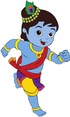 Wallzone 80 cm Little Krishna Removable Sticker(Pack of 1)