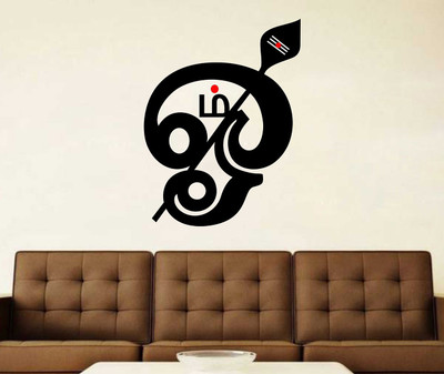 Wallzone 60 cm Om Removable Sticker(Pack of 1)