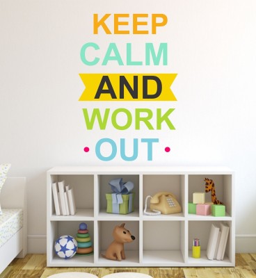 Wallzone 40 cm Workout Quotes Removable Sticker(Pack of 1)