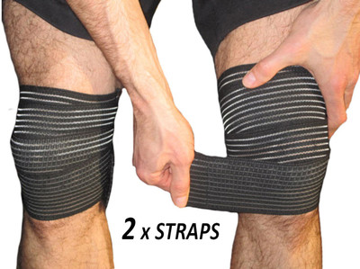 TIMA 1 Pair Elastic Breathable Knee Brace Compression Bandage Wraps Knee Support(Black)