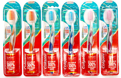 Colgate Slim Soft Advance Toothbrush (Ultra Soft Bristles) Pack of 6 Ultra Soft Toothbrush(Pack of 6)