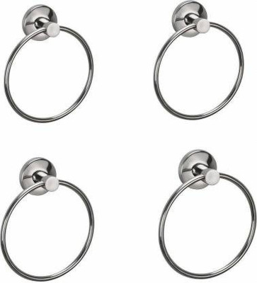 Zesta Stainless Steel Towel Ring/Napkin Ring - Bathroom Towel Holder - Towel Hanger With (Pack Of 4) Chrome Finish Towel Holder(Steel)