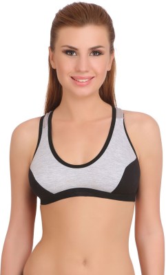 samvar by Fashion Comfortz Women Sports Non Padded Bra(Black, Grey)