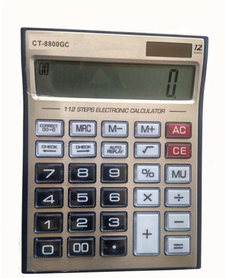 Villy Gold Ct-8800GC Premium Quality Big Display/Big Button 12 Digit Mirror Button Basic Basic  Calculator(12 Digit)