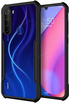 MOBILOVE Back Cover for Mi Redmi Note 8 | Four Corner Hybrid Soft PC Anti Clear Gel TPU Bumper Case(Black, Rugged Armor, Pack of: 1)