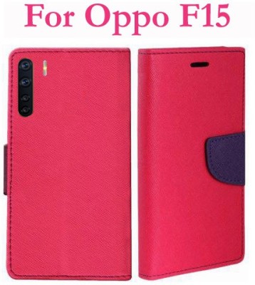 Hoverkraft Flip Cover for OPPO F15(Pink, Dual Protection, Pack of: 1)
