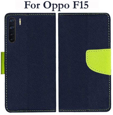 Hoverkraft Flip Cover for OPPO F15(Blue, Dual Protection, Pack of: 1)